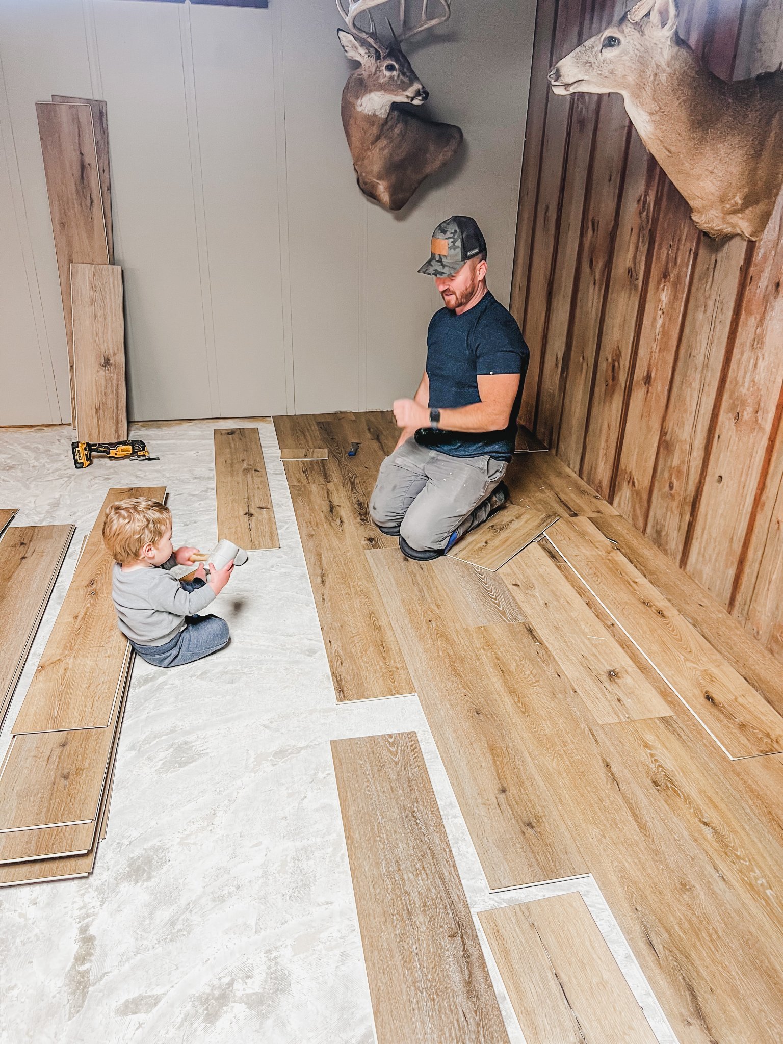 Carpet installation in a residential room